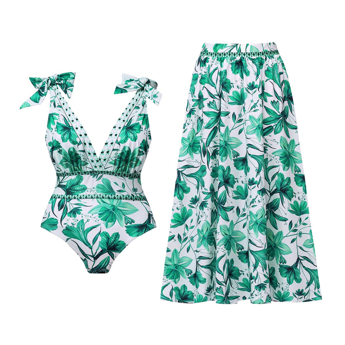 Ariel | Floral Swimsuit & Skirt