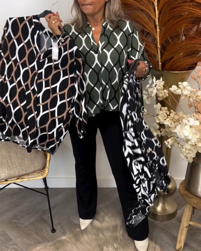 Juliet™ | Casual Blouse with Long Sleeves and Elegant Pattern