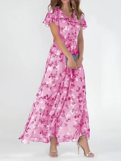 Sophia™ | Flutter Sleeve Floral Maxi Dress