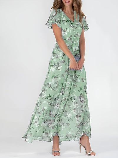 Sophia™ | Flutter Sleeve Floral Maxi Dress