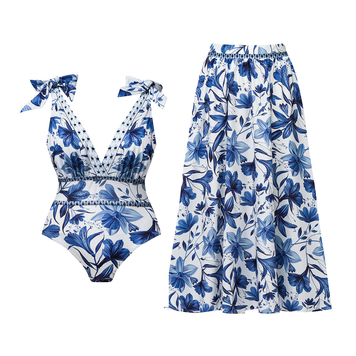 Ariel | Floral Swimsuit & Skirt