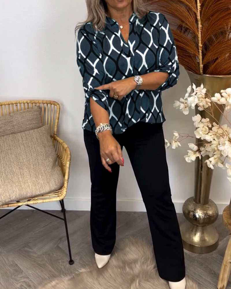 Juliet™ | Casual Blouse with Long Sleeves and Elegant Pattern