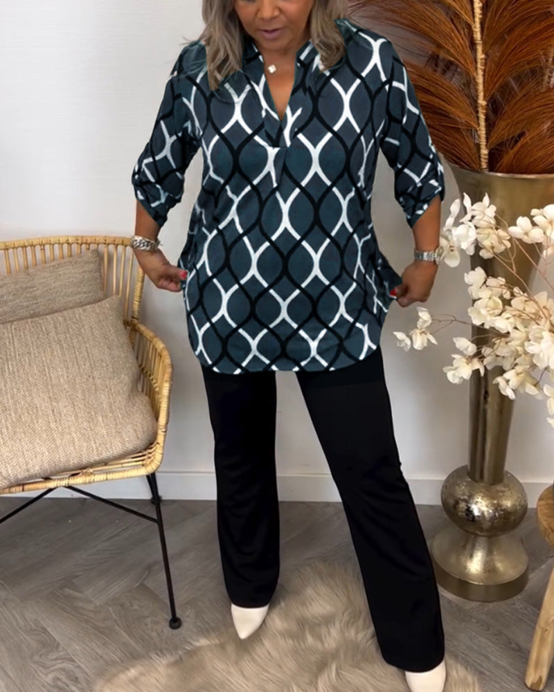 Juliet™ | Casual Blouse with Long Sleeves and Elegant Pattern