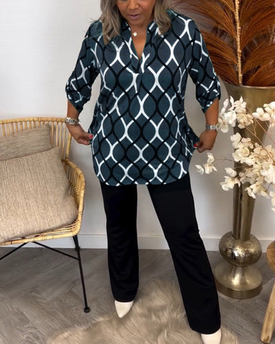Juliet™ | Casual Blouse with Long Sleeves and Elegant Pattern