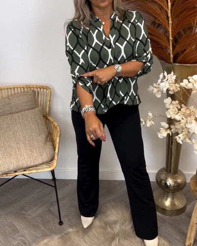 Juliet™ | Casual Blouse with Long Sleeves and Elegant Pattern