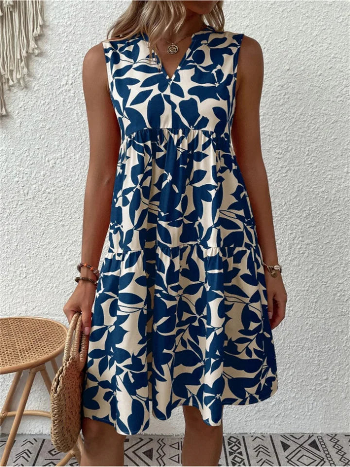 Ivy  | Leaf Print Midi Dress