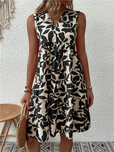 Ivy  | Leaf Print Midi Dress
