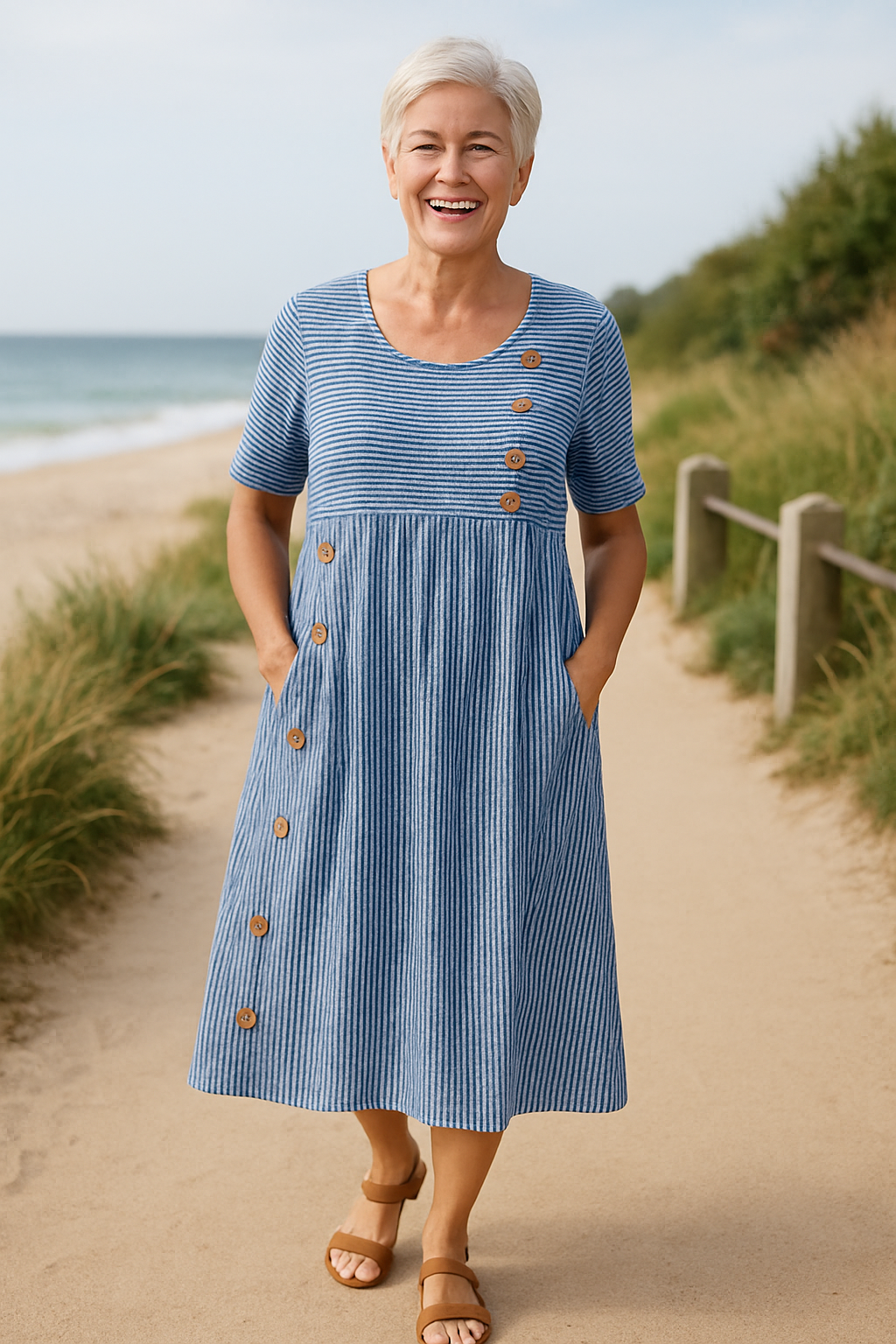 Ivy | Striped Midi Dress
