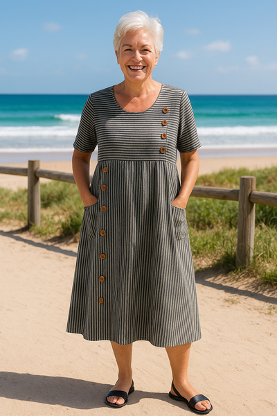 Ivy | Striped Midi Dress