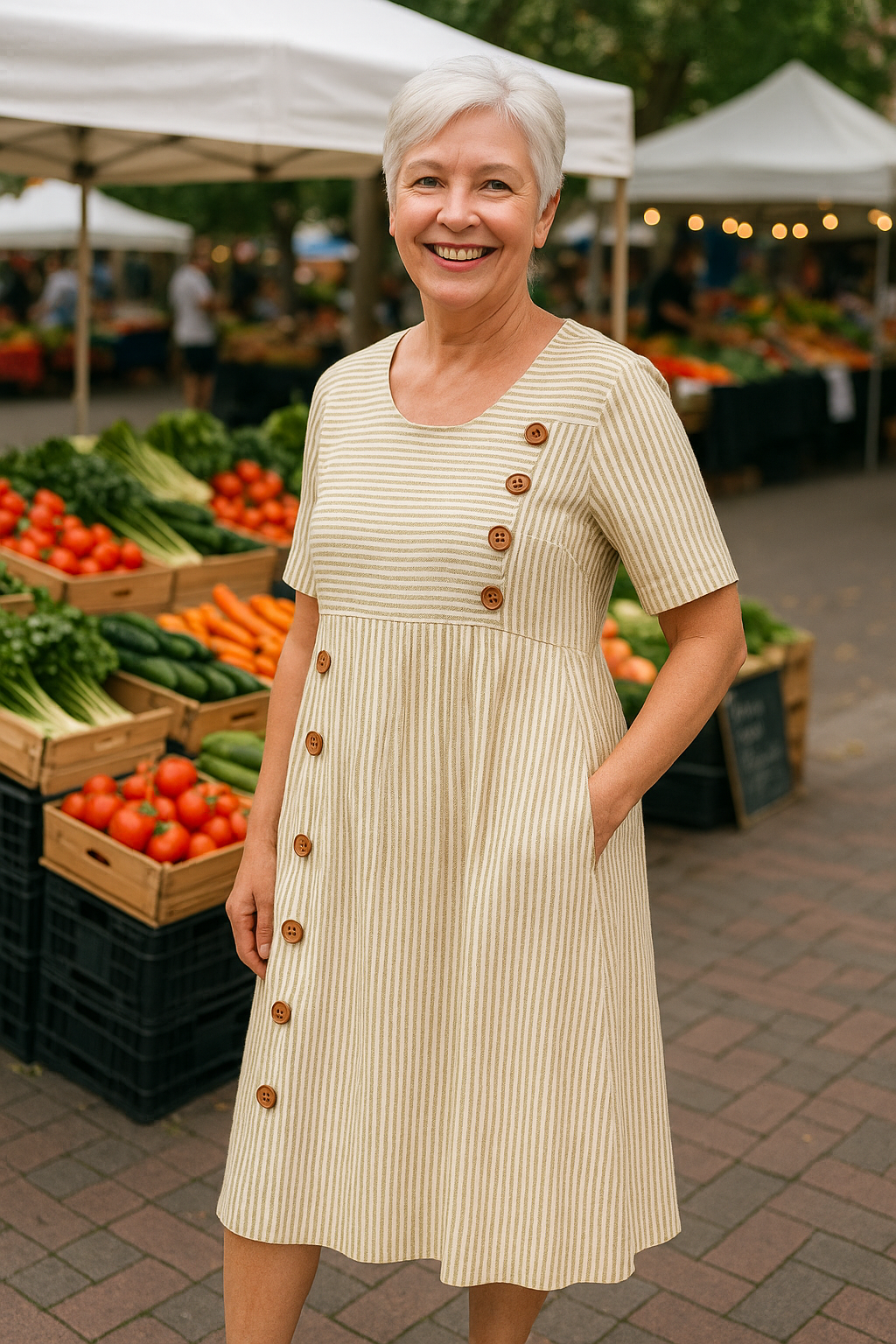 Ivy | Striped Midi Dress