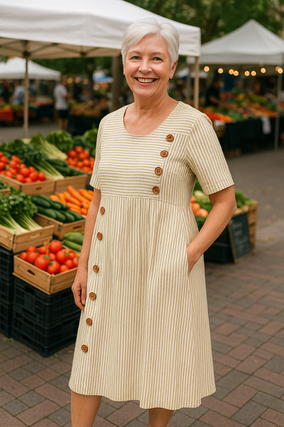 Ivy | Striped Midi Dress