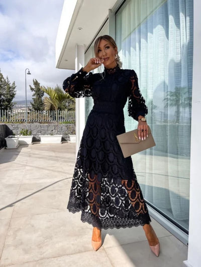 Olivia™ – Celestial Harmony Lace Midi Dress