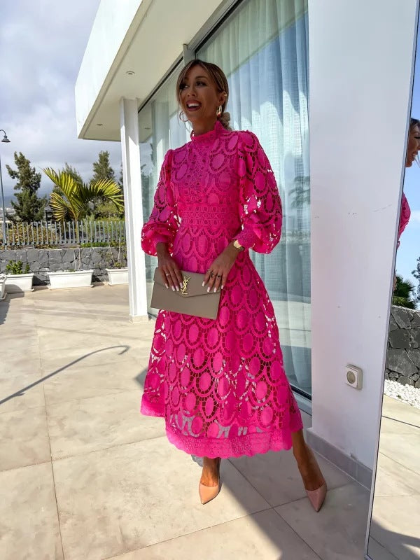 Olivia™ – Celestial Harmony Lace Midi Dress