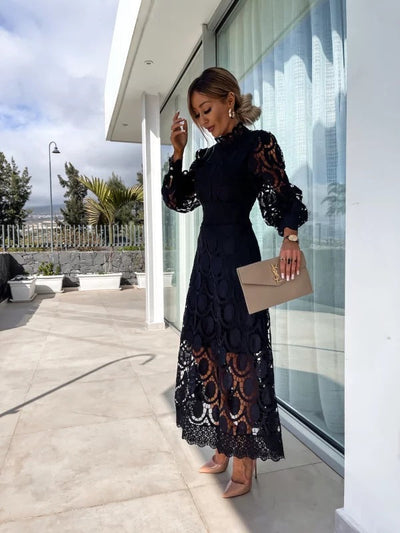 Olivia™ – Celestial Harmony Lace Midi Dress