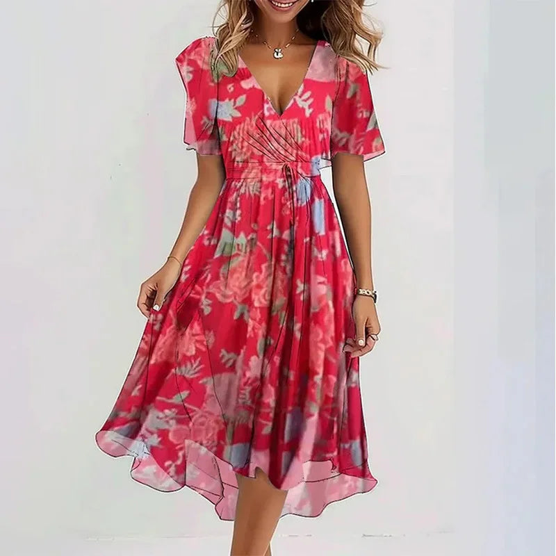 Alyssa™ | Flutter Sleeve Floral Dress