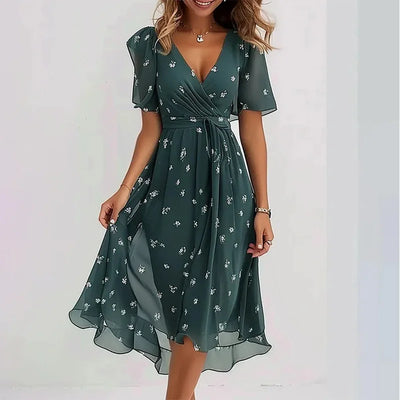 Alyssa™ | Flutter Sleeve Floral Dress