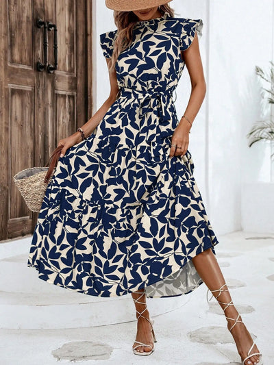 Ivy | Leaf Print Maxi Dress