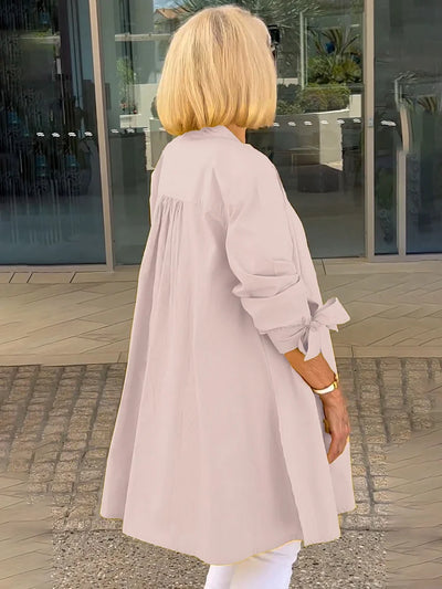 Isalyn - Flattering Cotton Stand Collar Jacket